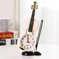 Réveil en forme de violon simulé, design créatif, mouvement à quartz, design moderne, horloge de table pour salon