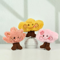 Nouveau design mignon mini forêt en peluche pendentif porte-clés peluche poupée avec animaux en peluche personnalisés créatifs peluches arbres
