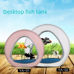 SUNSUN YA-01/02/03 Mini <span class=keywords><strong>Aquarium</strong></span> de bureau avec lumière LED créative avec filtre <span class=keywords><strong>Aquarium</strong></span> en acrylique <span class=keywords><strong>pour</strong></span> poissons rouges - Product Image 2