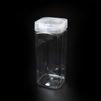 Ventes en gros de pots en plastique transparents de 400 ml pour la cuisine, avec couvercle à vis en PP, matériau PET, emballage pour biscuits, récipient alimentaire