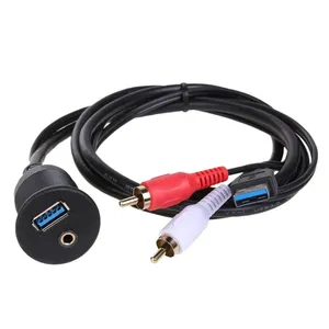 Ugreen — câble d'extension USB 3.0/3.5mm, câble AUX vers USB3.0 2 RCA, pour montage de tableau de bord, de voiture, bateau, camion, rallonge métallique