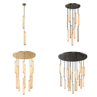 Nouveautés : Suspension LED en albâtre certifiée CE, intensité variable, pour villa, salon, salle à manger, hôtel