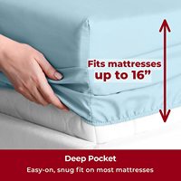 Ensemble de draps Queen en microfibre douce 4 pièces draps de lit de luxe avec poches profondes-taies d'oreiller brodées drap-housse