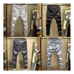 Custom Men Pants Purple Denim Pants Wholesale Breathable Skinny Fitting Streetwear Clothing Patch Deni