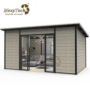 Hight Kwaliteit Hoge Leuke Metalen Frame Schuur Kits Huis Wpc Prefab Woningen Houten Berging Outdoor