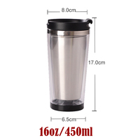 Mug de voyage personnalisé 16 oz avec insert photo DIY, double paroi, revêtement en acier inoxydable