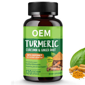 Wrightlife Private Label Oem/Odm Turcumine Biologische Kurkuma Curcumine En Gemberwortel Extract Capsules - Product Image 1