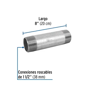 Capezzolo in acciaio zincato 1-1/2x8 ', Foset Master con 48 unità - Product Image 2