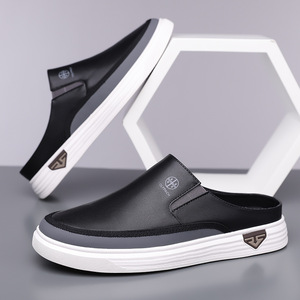 TOLYPACH Mocassins Homme à Enfiler Bout Rond Doublure Coton Respirante Semelle Extérieure en Caoutchouc Logo Gaufré Chaussures Décontractées Blanches - Product Image 4