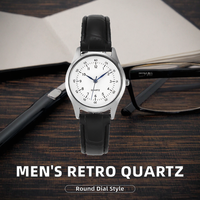 Jam Tangan Quartz Unisex Dial Skala Bening Grosir Pabrik Sumber Grosir Kustom Logo dalam Jumlah Kecil Tali Kulit Buaya Hitam