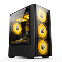 Boîtier d'ordinateur de jeu Wanmisle Mid Tower MicroATX avec panneau latéral en verre trempé avec alimentation électrique, disponible en stock pour PC de bureau
