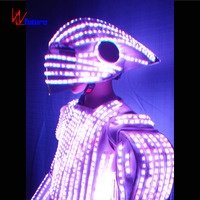 Costume de robot lumineux LED, armure de guerrier cyberpunk, contrôle sans fil pour les performances de DJ en boîte de nuit, spectacles sur scène, événements