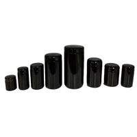 Tarro de cristal cilíndrico negro personalizable al por mayor, esmerilado, de 3.5 gramos, para almacenamiento de flores, 2oz 3oz 4oz, a prueba de olores, a prueba de niños