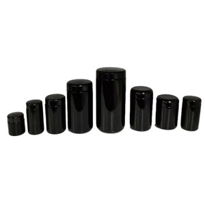 Tarro de cristal cilíndrico negro personalizable al por mayor, esmerilado, de 3.5 gramos, para almacenamiento de flores, 2oz 3oz 4oz, a prueba de olores, a prueba de niños - Product Image 3