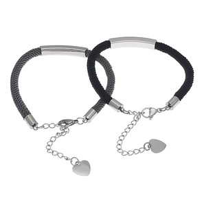 Bracelets de charme tendance en corde tressée en forme de cœur, bijoux de couple, cadeau pour la Saint-Valentin, anniversaire, étudiants - Product Image 3