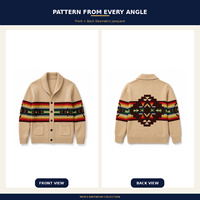 Suéter Cárdigan con Cuello Chal para Hombre, 100% Poliéster, Jacquard Geométrico a Rayas, Botones al Frente, Ropa de Punto de Invierno, Venta al Por Mayor