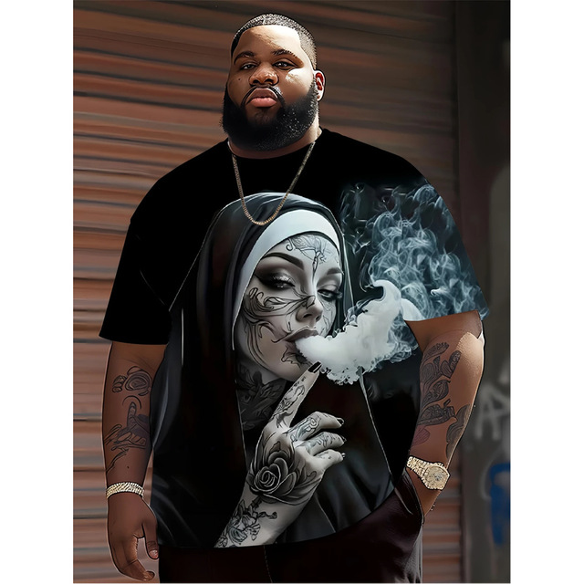 Men's Fashion 3d Printed T-Shirt Magic Girl Graphic T-Shirts for Men Summer Casual Short Sleeve Tee Tops Streetwear