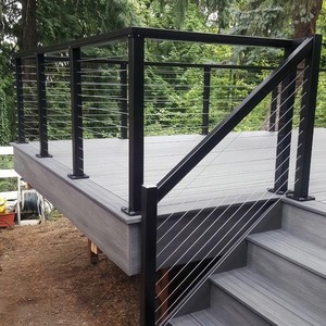 Système de garde-corps en câble d'acier inoxydable sur mesure, kit de tension de câble en métal noir <span class=keywords><strong>pour</strong></span> balcon, terrasse et garde-corps extérieur - Product Image 3