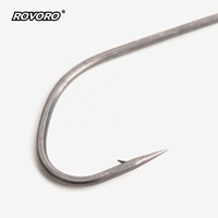 ROVORO 9099 #   Hameçon de pêche en acier à haute teneur en carbone forgé à plat Aberdeen Bass 60 degrés avec revêtement PTFE pour têtes de jig de football