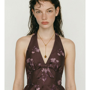 JINYOU 2073 Collar de <span class=keywords><strong>Cadena</strong></span> de Acero Inoxidable Chapado en Oro con Colgante Ovalado de Piedra Natural Ojo de Tigre, Joyería - Product Image 3