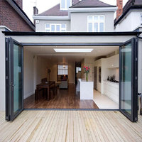 Porte coulissante en aluminium avec verre trempé à rupture de pont thermique 6063-T5, certifiée CE, vente en gros, taille personnalisée, directement de l'usine
