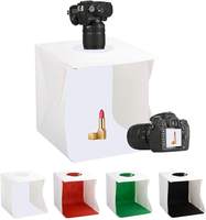 Kit pencahayaan Studio Mini foto lipat, lampu LED portabel, kotak cahaya fotografi ruangan 20cm 30cm 40cm, dapat dilepas, tenda Studio