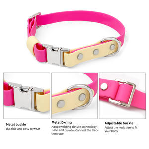 Collares de perro de liberación rápida de dos colores con revestimiento de PVC ajustable impermeable al por mayor personalizado - Product Image 2