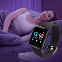 Reloj Inteligente 116, Pulsera Inteligente Más Popular, Monitor de Presión Arterial, Reloj Inteligente Deportivo con Podómetro, Medición de Presión, Pantalla Táctil