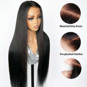 Cabello Humano Virgen Remy 13x4 HD13*4 Transparente para Peluca, Doble Trama, Sin Pegamento, Origen China, Venta al Por Mayor - Product Image 1