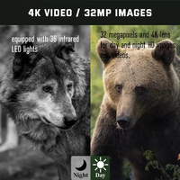 Caméra de chasse 4K CMOS - Caméra de surveillance extérieure étanche IP67 avec capteur de mouvement PIR pour l'observation de la faune