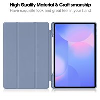 Étui pour Samsung Galaxy Tab S10FE Plus 13,1 pouces, coque arrière souple en TPU avec support pour S Pen, étui intelligent pour tablette en cuir PU pliable