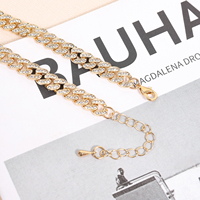 Bracelets de cheville à maillons cubains Hip Hop pour hommes, chaînes personnalisées en alliage de zinc et d'or rhodié, cadeau chrétien plaqué or, vente en gros