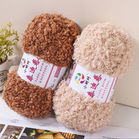 Nouveau Style Fantaisie Boucle Mince 100g Teddy Fil De Fourrure Super Doux Chunky Fluffy Faux Fil De Fourrure