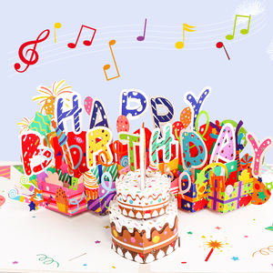 Winpsheng Sinh Nhật Lớn Thẻ 3D Pop up Ánh Sáng Và Âm Nhạc Hạnh Phúc Âm Nhạc Món Quà Sinh Nhật Thiệp Chúc Mừng Thẻ Cho Nam Giới Phụ Nữ Trẻ Em - Product Image 4