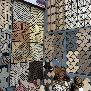 Hiện Đại Vật liệu nội thất tường trang trí chống cháy Hexagon akupanel PVC Veneer MDF tường Bảng điều khiển âm thanh tấm cách âm - Product Image 3