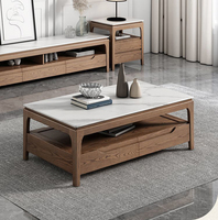 Meuble TV moderne en bois avec grande capacité de rangement, table basse pliable à quatre tiroirs