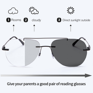 <span class=keywords><strong>Gafas</strong></span> de Lectura Multifocales con Bloqueo de Luz Azul, Montura Metálica de Doble Viga Sin Marco, <span class=keywords><strong>Precio</strong></span> de Mayoreo de Fábrica - Product Image 3