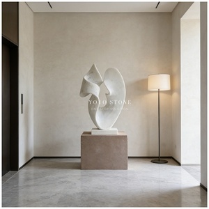 <span class=keywords><strong>Escultura</strong></span> Abstracta de Mármol Blanco Natural de Lujo, Estatua de Arte en <span class=keywords><strong>Piedra</strong></span> Contemporánea Hecha a Mano para Vestíbulo de Hotel, Villa y Decoración del Hogar - Product Image 6