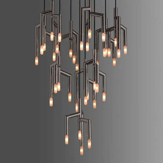 American New Linear Pendant Led Light Modern Stylish Creative Designer Chandelier for Living Room
