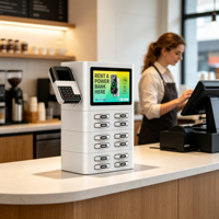 Bornes de recharge de téléphones portables commerciales à 12 emplacements avec écran