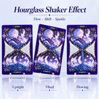 CNAWO Bloc de présentation en acrylique transparent pour cartes shaker, avec liquide et paillettes, personnalisable avec illustration sur mesure, pour cadeaux de merchandising d'artistes