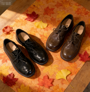 Zapatos de Cuero con Tacón Grueso y Pliegues para Caminar y Hacer Ejercicio, para Toda Temporada - Product Image 3