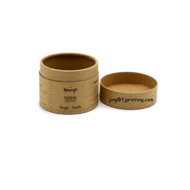 Natural Kraft Paper Can Custom Print Gift Wine Candy Tea Box Aluminum Foil Paper Tube