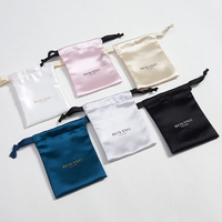 Sacs à poussière en Satin de soie écologique avec Logo personnalisé de haute qualité, sac à bijoux à cordon