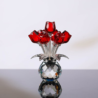 Ornamen dekorasi rumah ornamen kecil mawar kristal merah penjualan langsung pabrik pasokan lintas batas modern sederhana