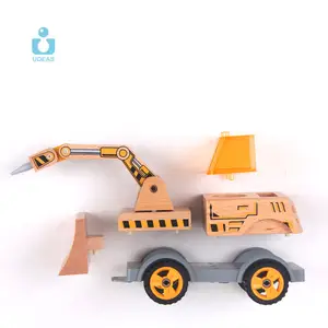 Udeas brinquedos montessori, diy montar veículo, brinquedo, conjunto, diy, caminhão de construção de madeira