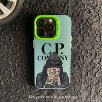 Coque de Téléphone Mobile PC Personnalisée en Pierre CP, Élégante et Tendance, Couleurs Argentées, pour iPhone 16 15 14 Pro Max