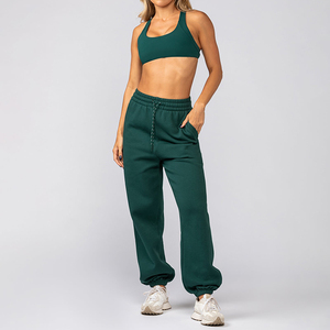 <span class=keywords><strong>Pantaloni</strong></span> <span class=keywords><strong>Jogger</strong></span> Personalizzati da Donna Invernali in Felpa Garzata Tinta Unita con Vita Elastica e Polsini alla Caviglia Casual - Product Image 6