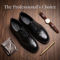 Chaussures habillées en cuir pour hommes, style brogue Oxford classique, doublure en cuir véritable, semelle en caoutchouc durable, chaussures de ville pour affaires