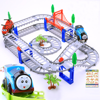 Kinderspiel zeug Elektroautos verfolgen Auto Rennstrecke Puzzle Track Montage wagen Kleinzug Slot Spielzeug